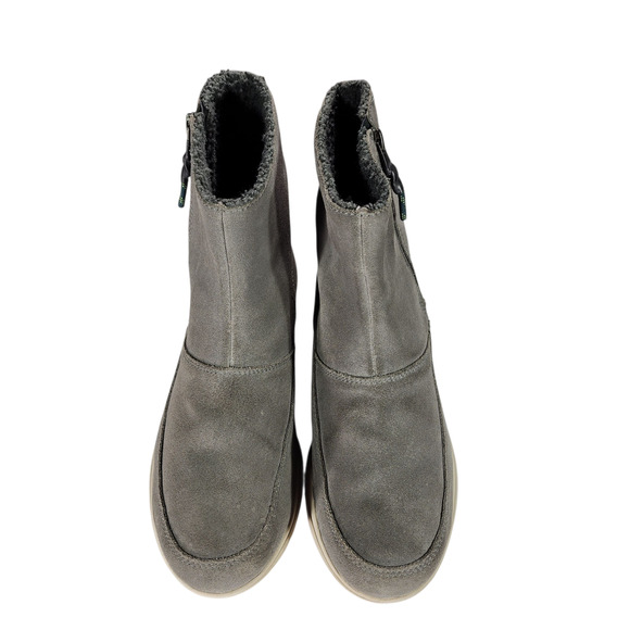 Sorel Boots Womens Sz 8 Explorer Joan Gray Suede Faux Fur Waterproof Winter READ - Picture 8 of 12